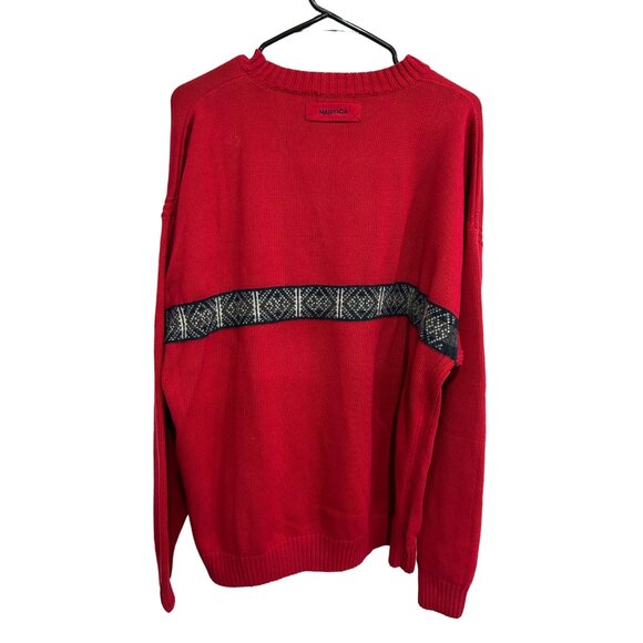 Nautica Red Crewneck Cotton Wool Sweater Sz XL - Picture 2 of 8